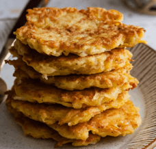 Golden crispy latkes