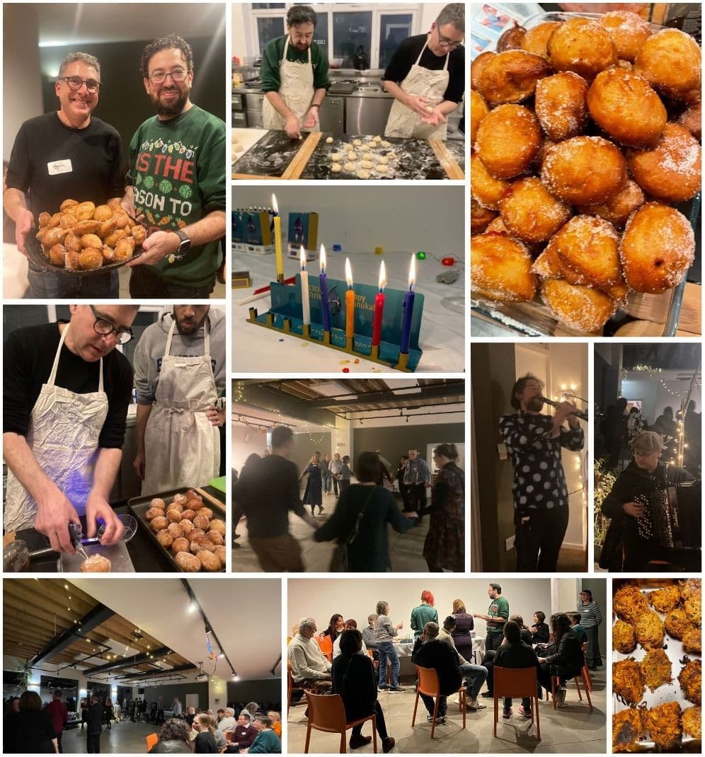 Collage of photos from the party