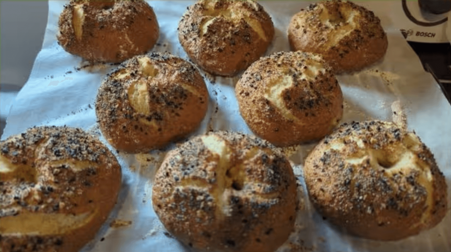 Homemade bagels by Karyn
