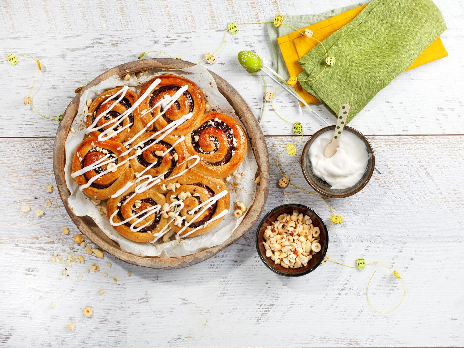 Date buns with frosting