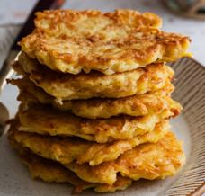 Golden crispy latkes