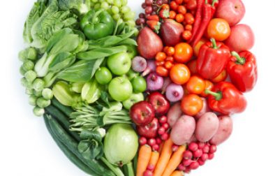 Fruit and veg in a heart shape