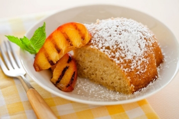 Coscarelli Lemon Olive Oil Cake with Grilled Nectarines