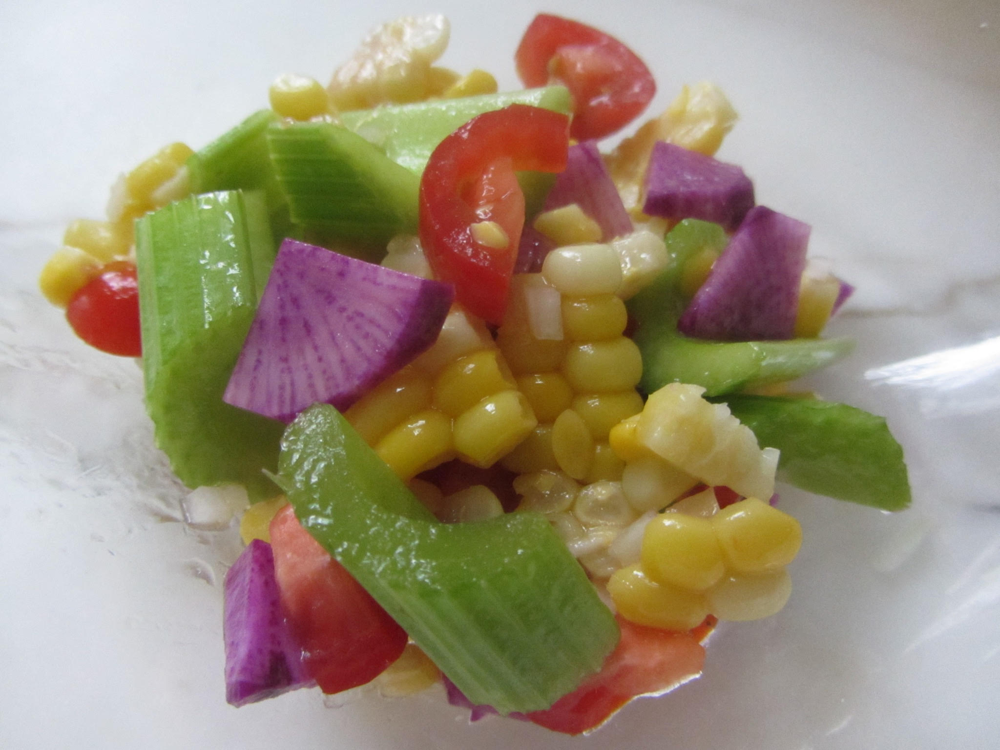 Purple daikon salad from Vegetables for breakfast