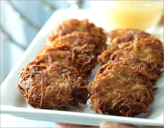 Easy potato latkes from the Jewish Vegetarian Society