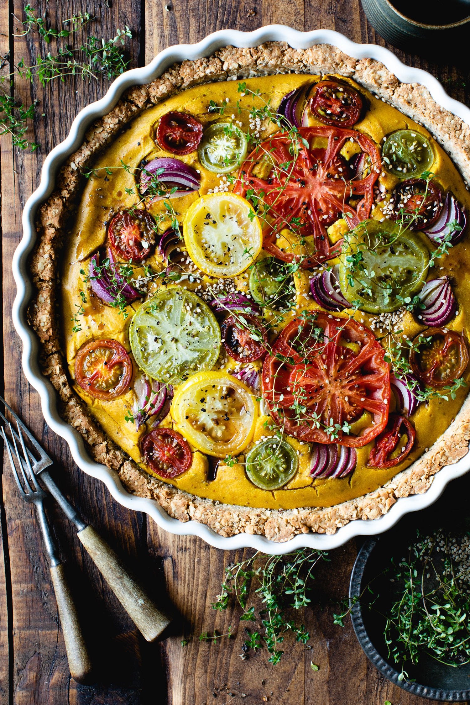 TURMERIC, THYME & TOMATO WITH RED ONION VEGAN QUICHE - Joanne Wood - 1MB