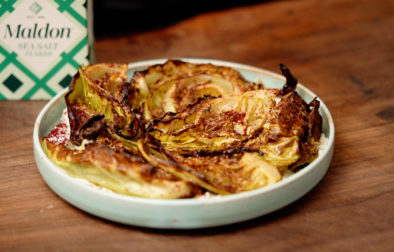 Charred Cabbage with Almond Cream and Spiced Salt