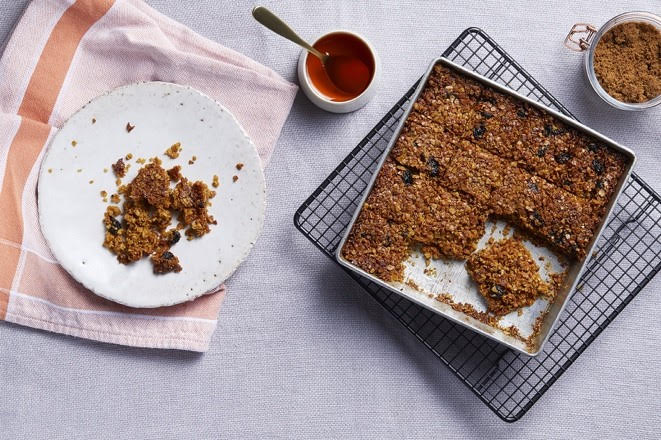 Fresh apricot flapjacks